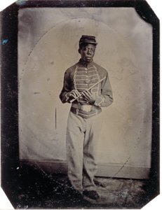 Soldaat John Goosberry, Compagnie E, 54e Massachusetts Infanterieregiment, c.1865